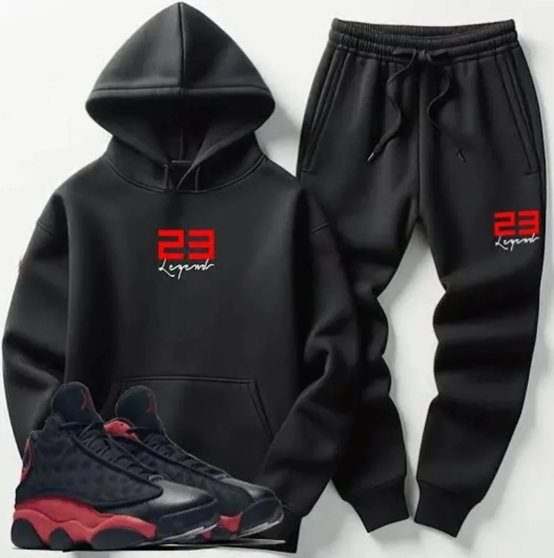 Black Randall Alan hoodie and sweatpants set